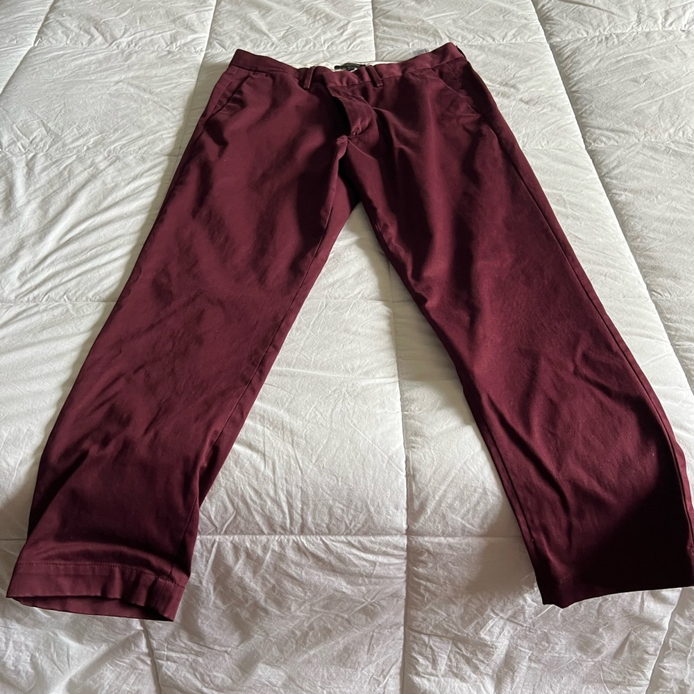 Men’s Banana Republic Rapid Movement chinos in Maroon, size 34 x 30.